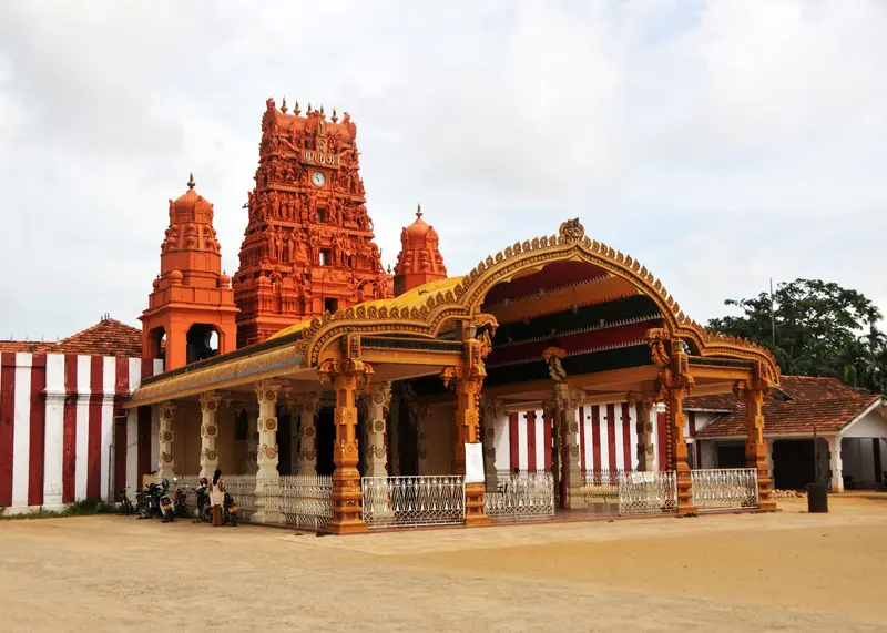 The golden gopuram of Nallur Kandaswamy Temple, Jaffna